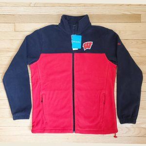 NWT Columbia UW Badgers Flanker III Fleece Jacket, Size Medium